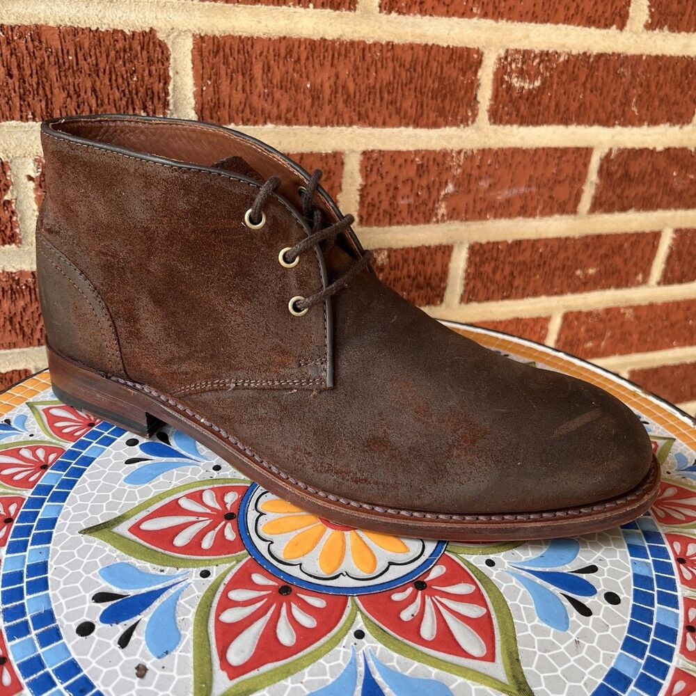 Johnston & Murphy Dudley Chukka Mens 10.5 Brown Waxed English Suede Boots